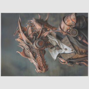 Decoupage Steampunk Dragon Head Victorian Tissue Paper