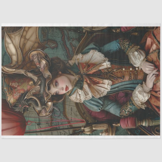 Decoupage Steampunk Gearheart Traveller  Tissue Paper (Front)