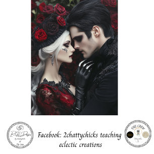 Decoupage Steampunk Gothic Couple Valentines Day  Tissue Paper