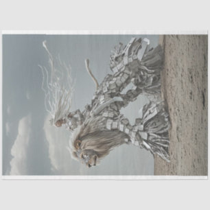 Decoupage Steampunk Lion and Lady in the Desert Tissue Paper