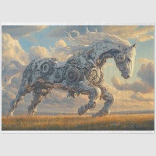 Decoupage Steampunk Mechanical Horse Cogsmane Tissue Paper