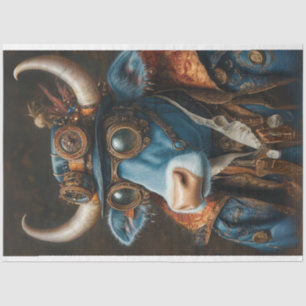 Decoupage Steampunk Mechanical Vintage Bull Tissue Paper