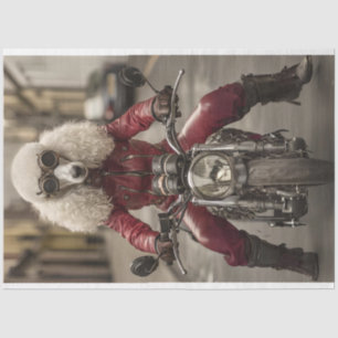 Decoupage Steampunk Motorcycle Riding Poodle Tissue Paper