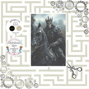 Decoupage Steampunk Stallion  and King Skeleton  Tissue Paper