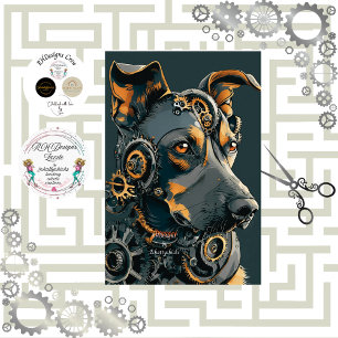 Decoupage Steampunk Steal Dog Tissue Paper