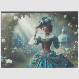 Decoupage Steampunk Vintage Victorian Garden Lady Tissue Paper