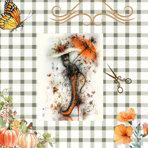 Decoupage Stiletto Whimsy Fall Feline Flair Tissue Paper