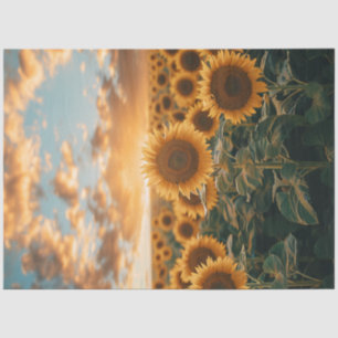 Decoupage Sunflower Field Sunlight Kiss Sky Tissue Paper