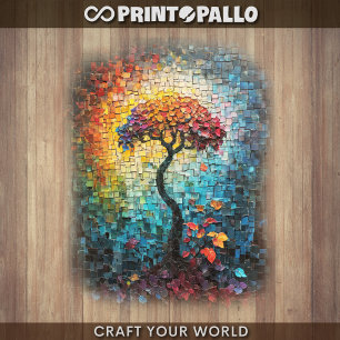 Decoupage - Tiled ceramic dreamlike tree -  Wrapping Paper Sheet