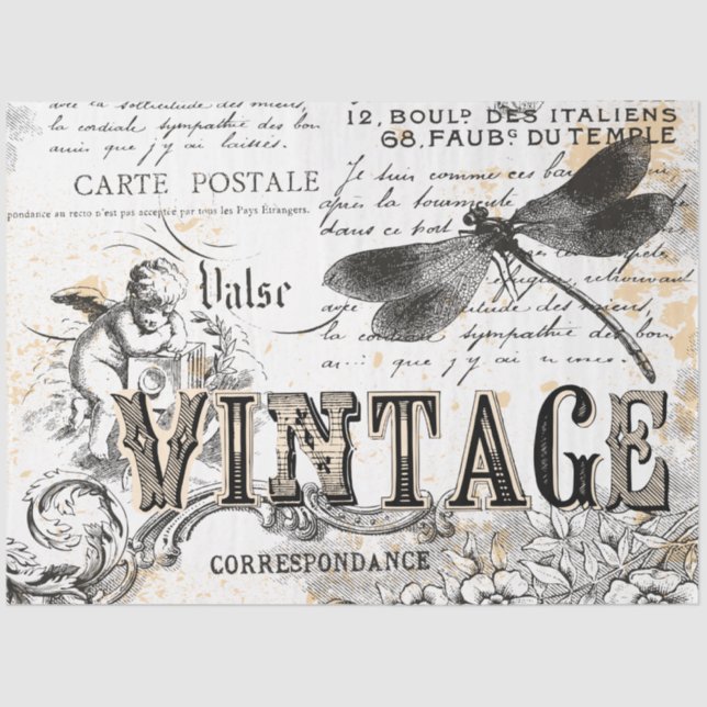 Decoupage Tissue Paper - Dragonfly (Front)