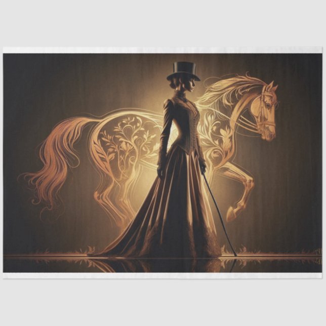 Decoupage Tissue Paper Equestrian Gothic Victorian (Front)