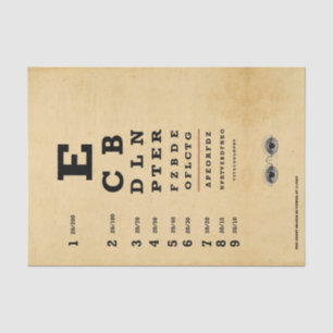 Decoupage Tissue Paper - Eye Chart Aged Old