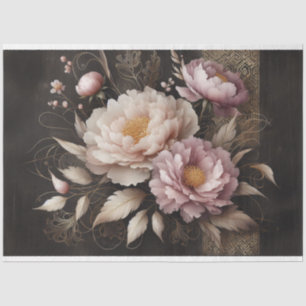 Decoupage Tissue Paper Floral Peony Design