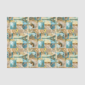 Decoupage Tissue Paper Vintage Blue Paris