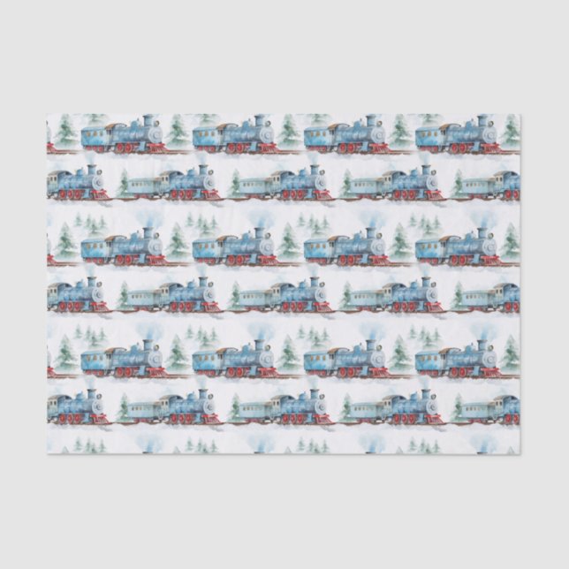 Decoupage Train Birthday Party Baby Shower Tissue Paper (Front)