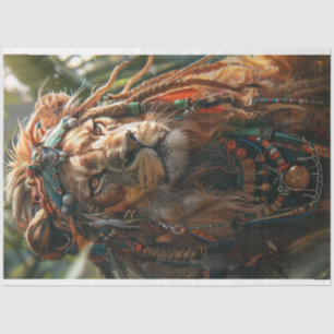 Decoupage Tribal Majestic Lion  Tissue Paper