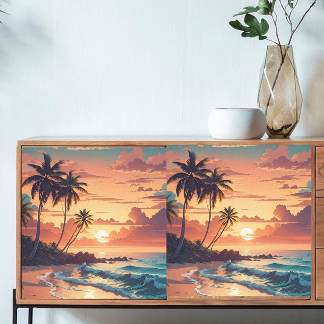 Decoupage Tropical Beach Sunset  Tissue Paper (Creator Uploaded)
