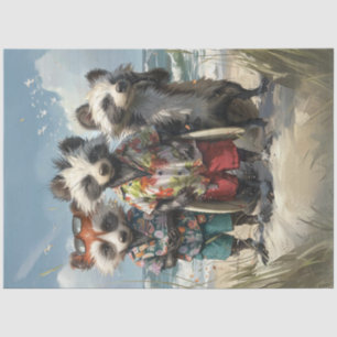 Decoupage Tropical Racoons Surf Squad  Tissue Paper