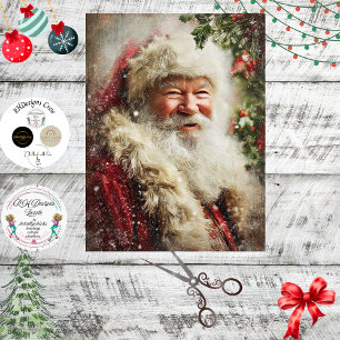 Decoupage Twinkling Christmas Santa Tissue Paper