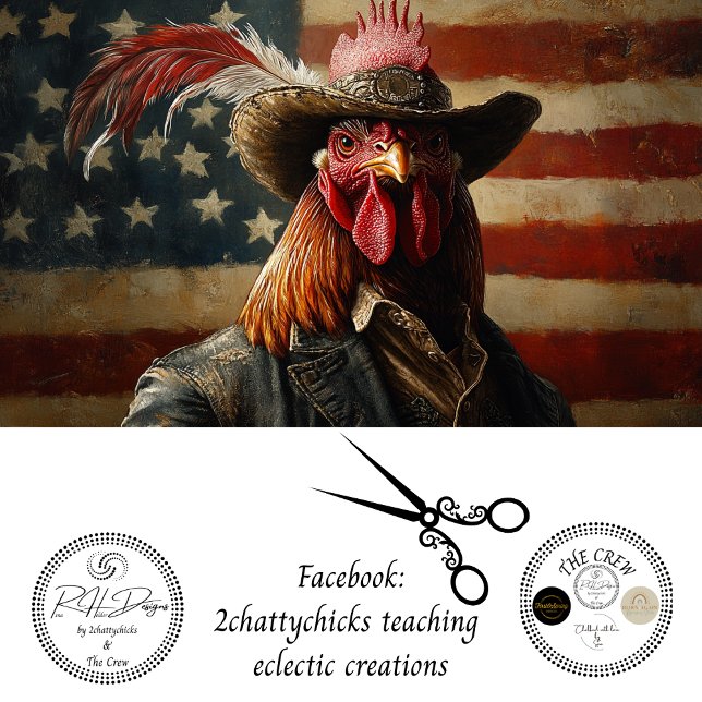 Decoupage USA Patriotic Rooster Flag Tissue Paper (Creator Uploaded)