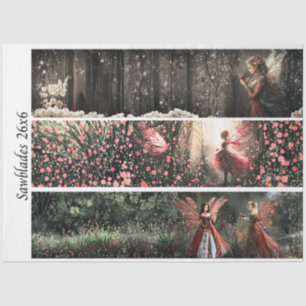 Decoupage Valentine Fairy Signs & Handsaws  Tissue Paper