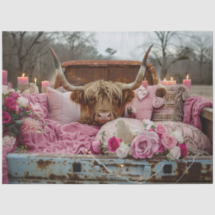 Decoupage Valentine Highland Vintage Truck Rustic Tissue Paper