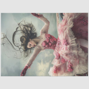 Decoupage Valentine Woman in Love Dancing  Tissue Paper