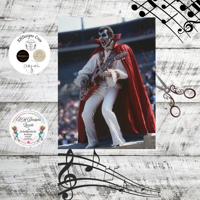 Decoupage Vampire Rockstar with Gothic Flair Tissue Paper (Creator Uploaded)