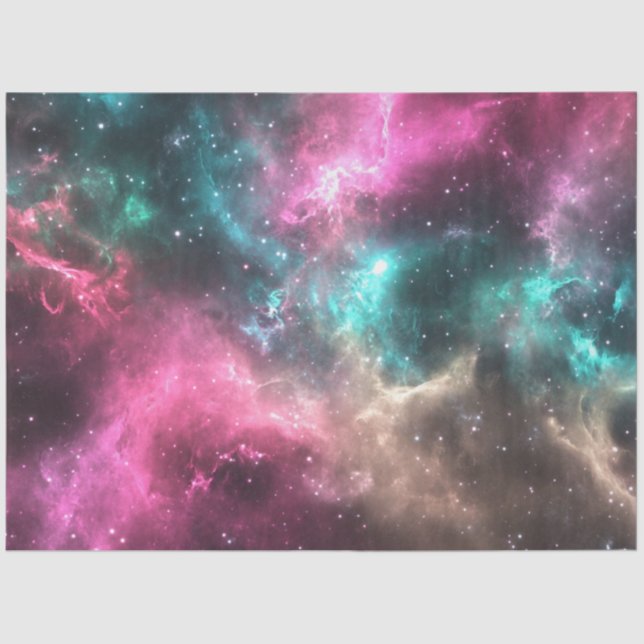 Decoupage Vibrant Nebula Cosmic Space  Tissue Paper (Front)