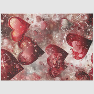 Decoupage Vibrant Red Pink Hearts for Valentine Tissue Paper