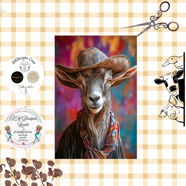 Decoupage Vibrantly Coloured Cowboy Goat Tissue Paper (Creator Uploaded)