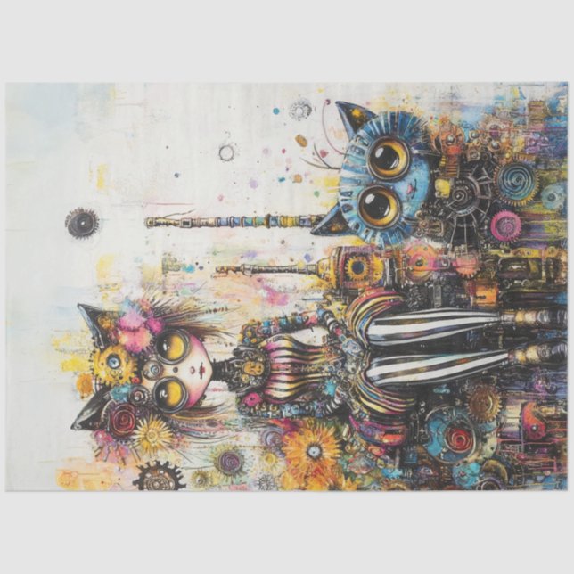 Decoupage Victorian-era Fashion Futuristic Boho2 Tissue Paper (Front)