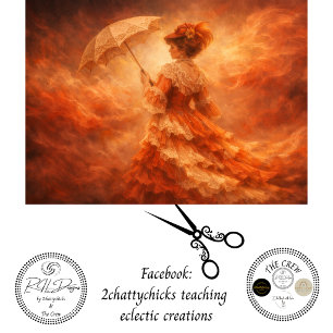 Decoupage Victorian Lady Dreamscape Parasol Art Tissue Paper