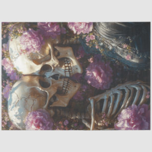 Decoupage Victorian Skeleton Wedding in Pink  Tissue Paper