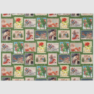 Decoupage Vintage Christmas Postcard Tissue Paper