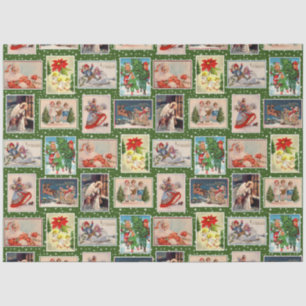 Decoupage Vintage Christmas Postcard Tissue Paper