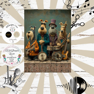 Decoupage Vintage Dog Rock Band Fur Feathers Funk Tissue Paper