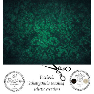 Decoupage Vintage Emerald Damask Background  Tissue Paper