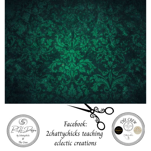 Decoupage Vintage Emerald Damask Background  Tissue Paper (Creator Uploaded)
