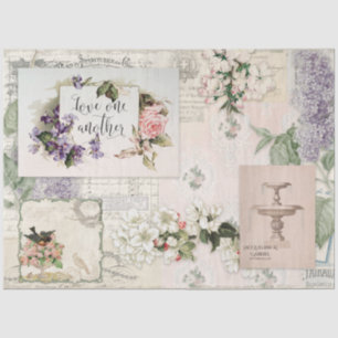 Decoupage Vintage Floral Ephemera Antique French Tissue Paper