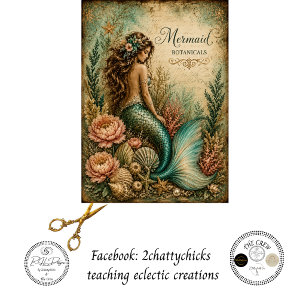 Decoupage Vintage Mermaid Botanical Garden Fantasy Tissue Paper
