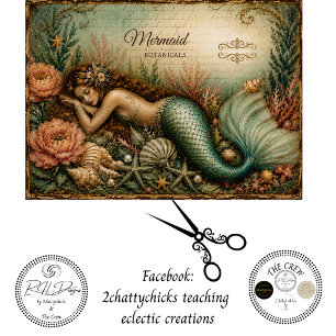 Decoupage Vintage Mermaid Botanicals Ocean Tissue Paper