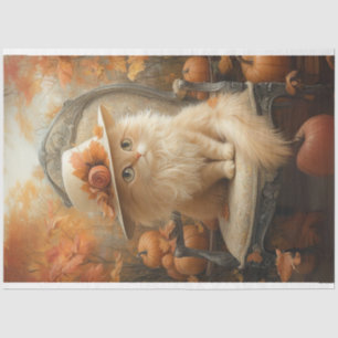 Decoupage Vintage Sophisticated Cream Coloured Cat Tissue Paper