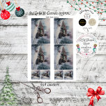 Decoupage Vintage Steam Engine Country Christmas  Tissue Paper<br><div class="desc">This serene collage captures the quiet magic of a vintage steam train winding through a snow-blanketed forest beneath a glowing full moon. Billowing smoke curls into the cloudy night sky as the locomotive curves along frosty tracks, surrounded by pine trees dusted in white. Each panel evokes nostalgia, adventure, and the...</div>