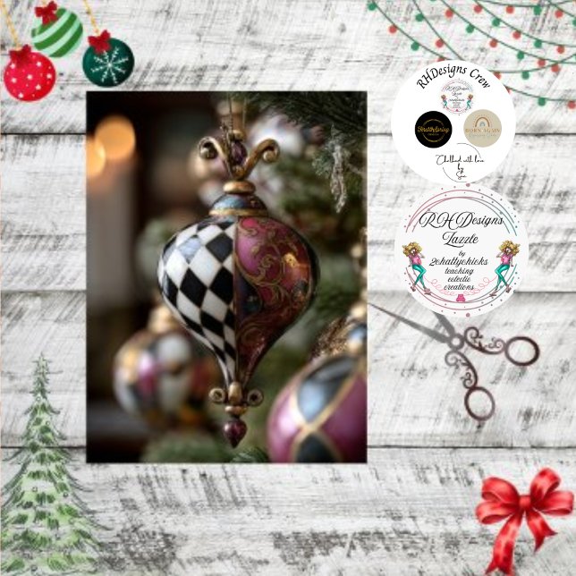 Decoupage Vintage Teardrop Christmas Ornament  Tissue Paper (Creator Uploaded)