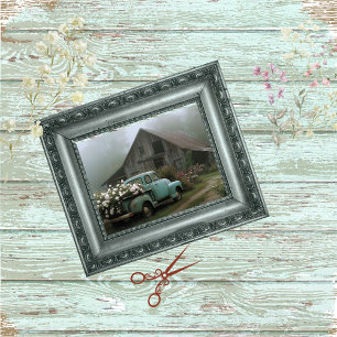 Decoupage Vintage Truck Bloom Haulier Barn Field Tissue Paper