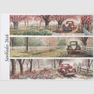 Decoupage Vintage Valentine Trucks Handsaws Signs  Tissue Paper