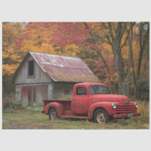 Decoupage Vintage Wheels of Time Truck Autumn  Tissue Paper