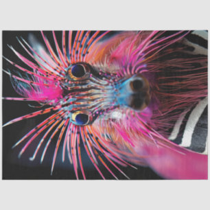 Decoupage Wackadoodle Zebra Pink White Stripes  Tissue Paper