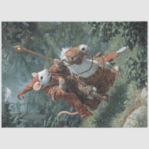 Decoupage Warrior Mouse & Majestic White Horse Tissue Paper